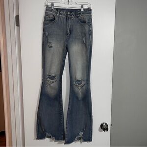 Flamingo Shop Distressed Flare Jeans